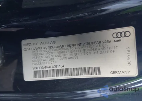 2014 Audi S5 3.0T Premium Plus from USA, damaged, VIN WAUCGAFR4EA051164